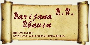Marijana Ubavin vizit kartica